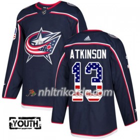 Blue Jackets Trikot Cam Atkinson 13 Adidas 2017-2018 Marineblau USA Flag Fashion Authentic - Kinder